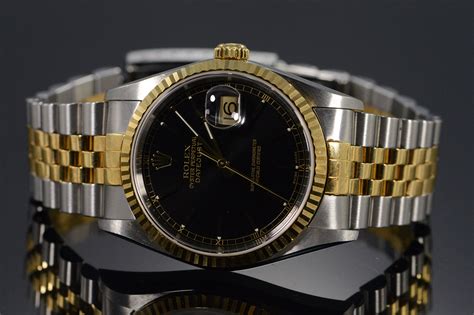 rolex datejust silver met goud black face|rolex oystersteel 36mm.